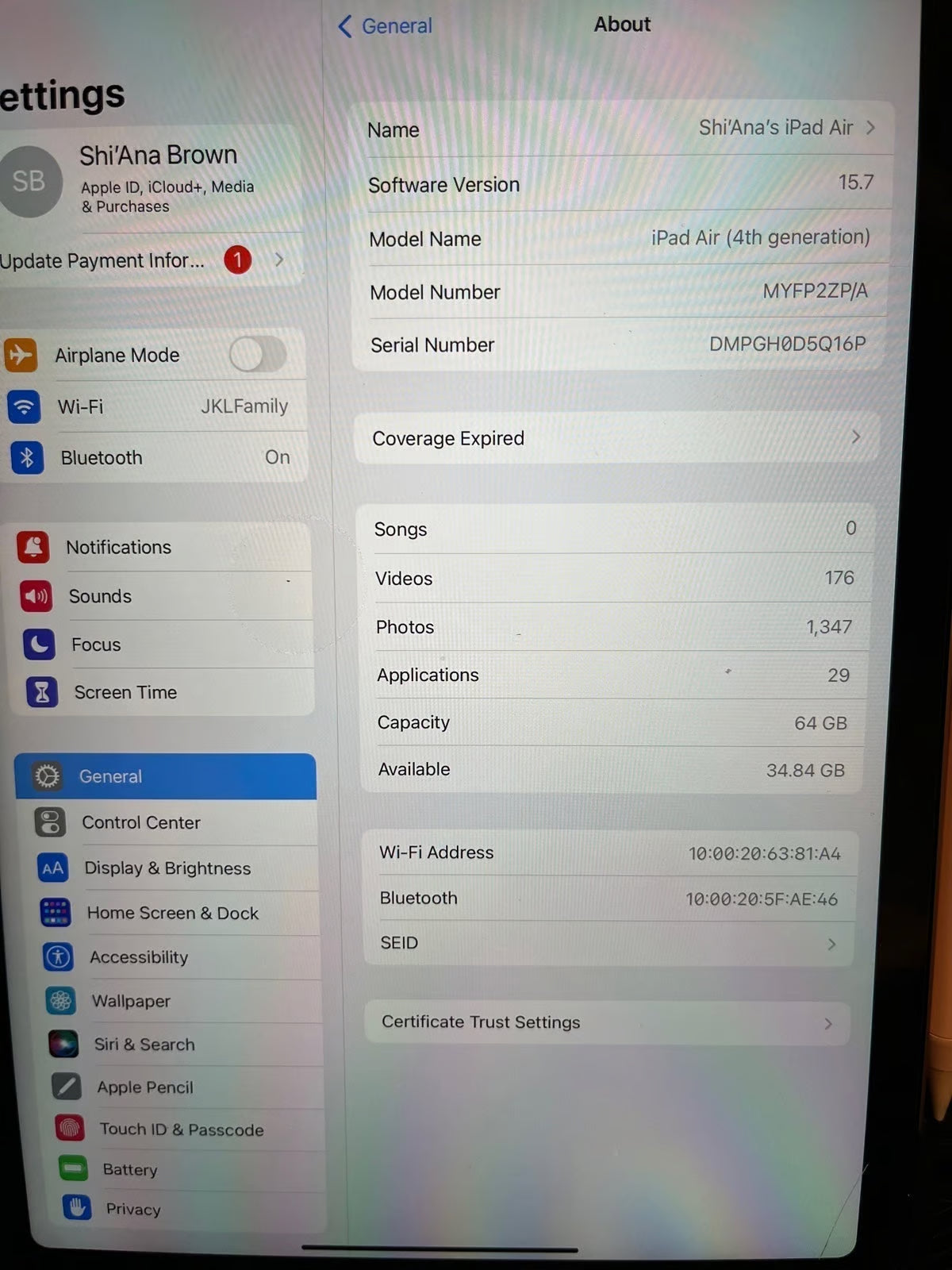 IPad Air 2021 4th Gen Rose Gold 8G23