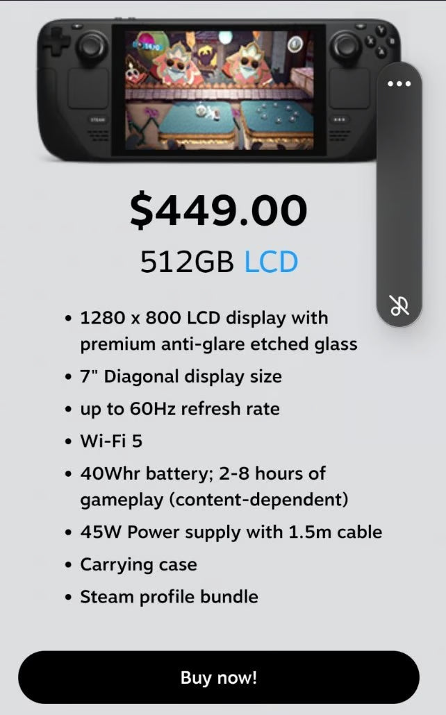 512 GB LCD Steam Deck with 1 TB SD card 8H33