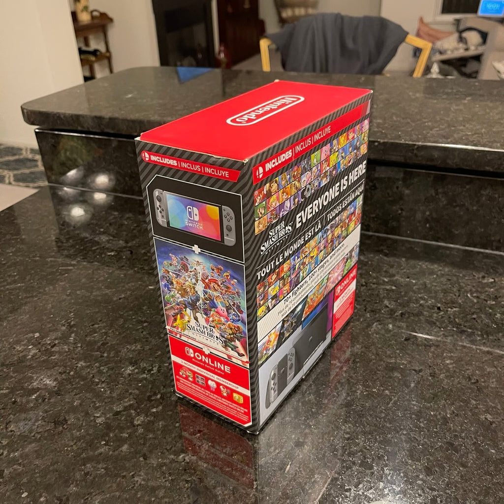 Nintendo Switch (OLED Model) Super Smash Bros. 64GB Console - Gray - CIB 3U21