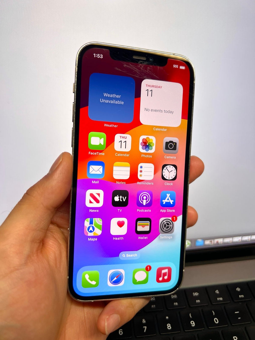 Apple iPhone 12 Pro 256GB Factory Unlocked White / Silver #20086 7K99