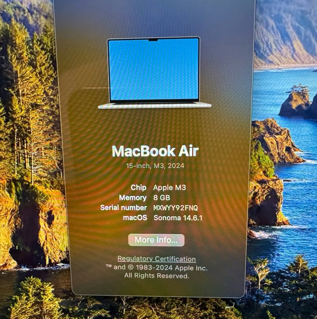 Apple Macbook Air 15 inch M3 256GB 8GB Memory Starlight 2A35