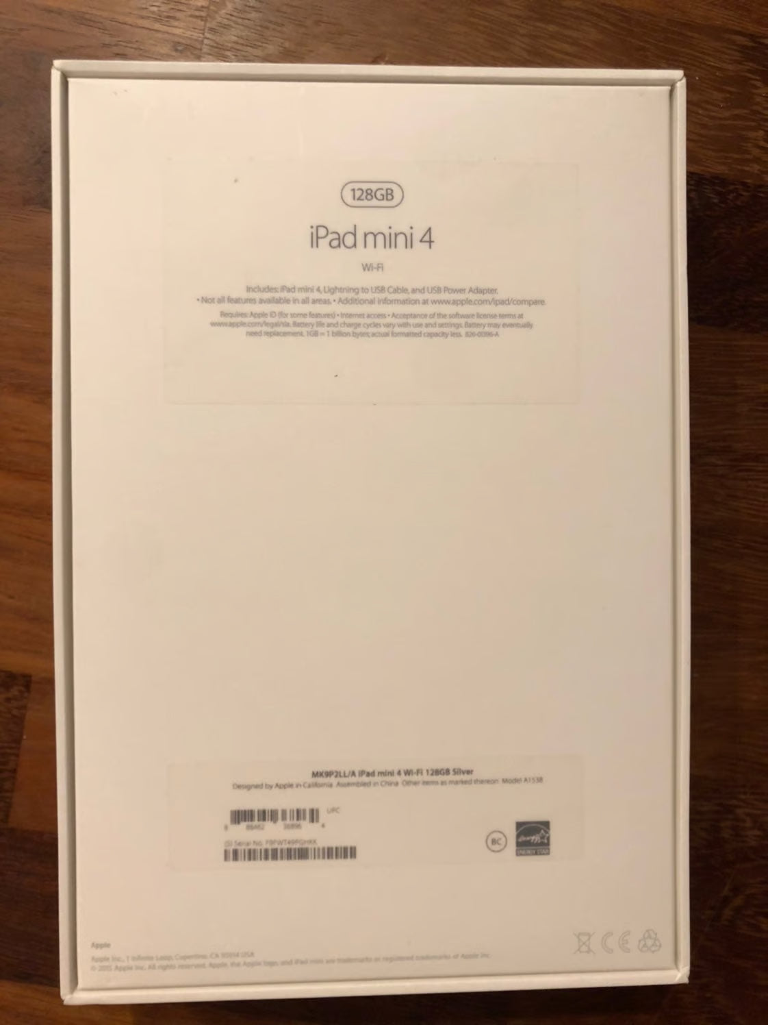 iPad mini 4th generation Silver 128 GB 6U76