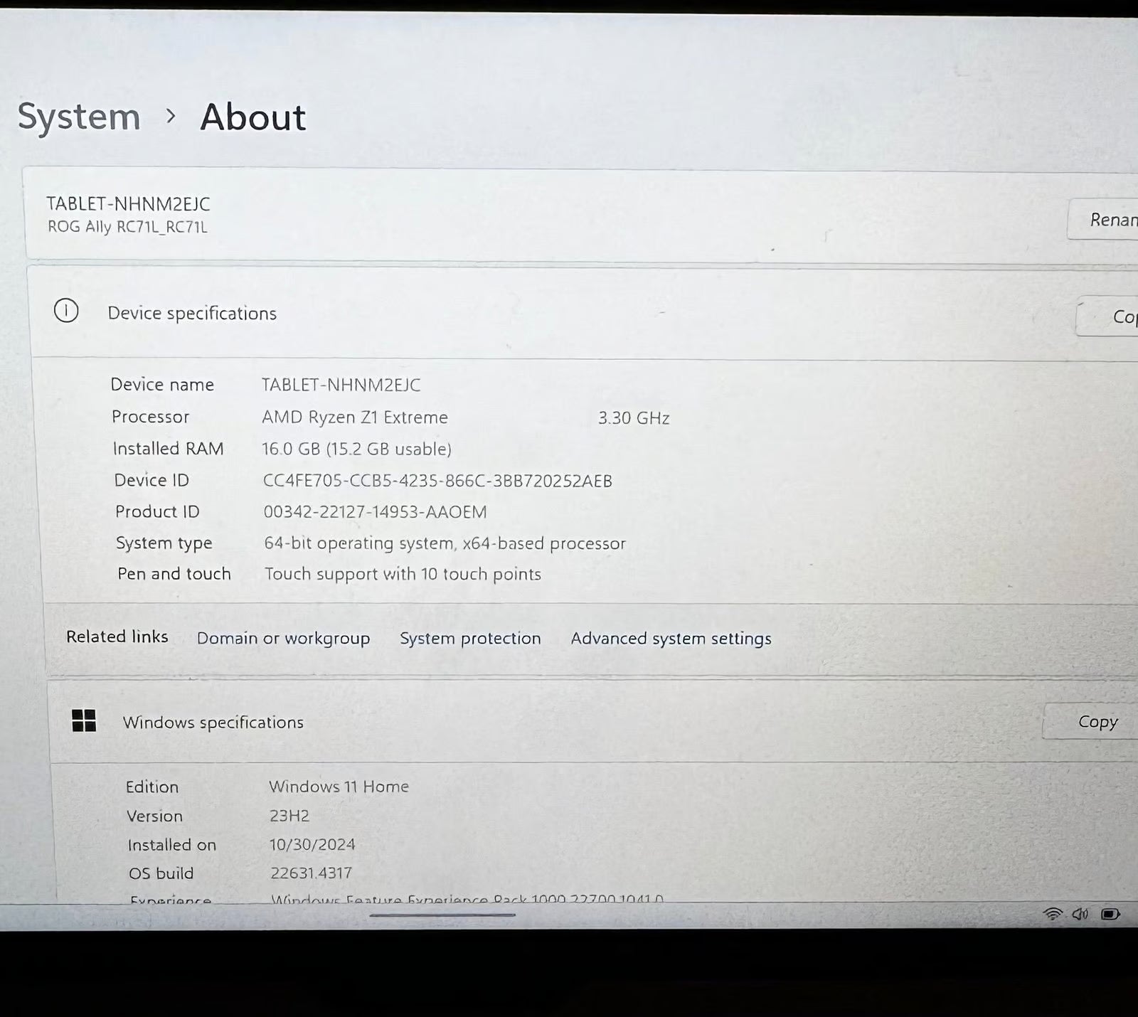 Asus ROG Ally z1 extreme 2TB bundle 9A32