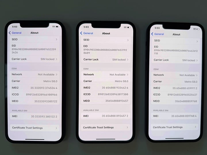 For Varfee Sherif: 3* iPhone 12 locked to Metro 7W65
