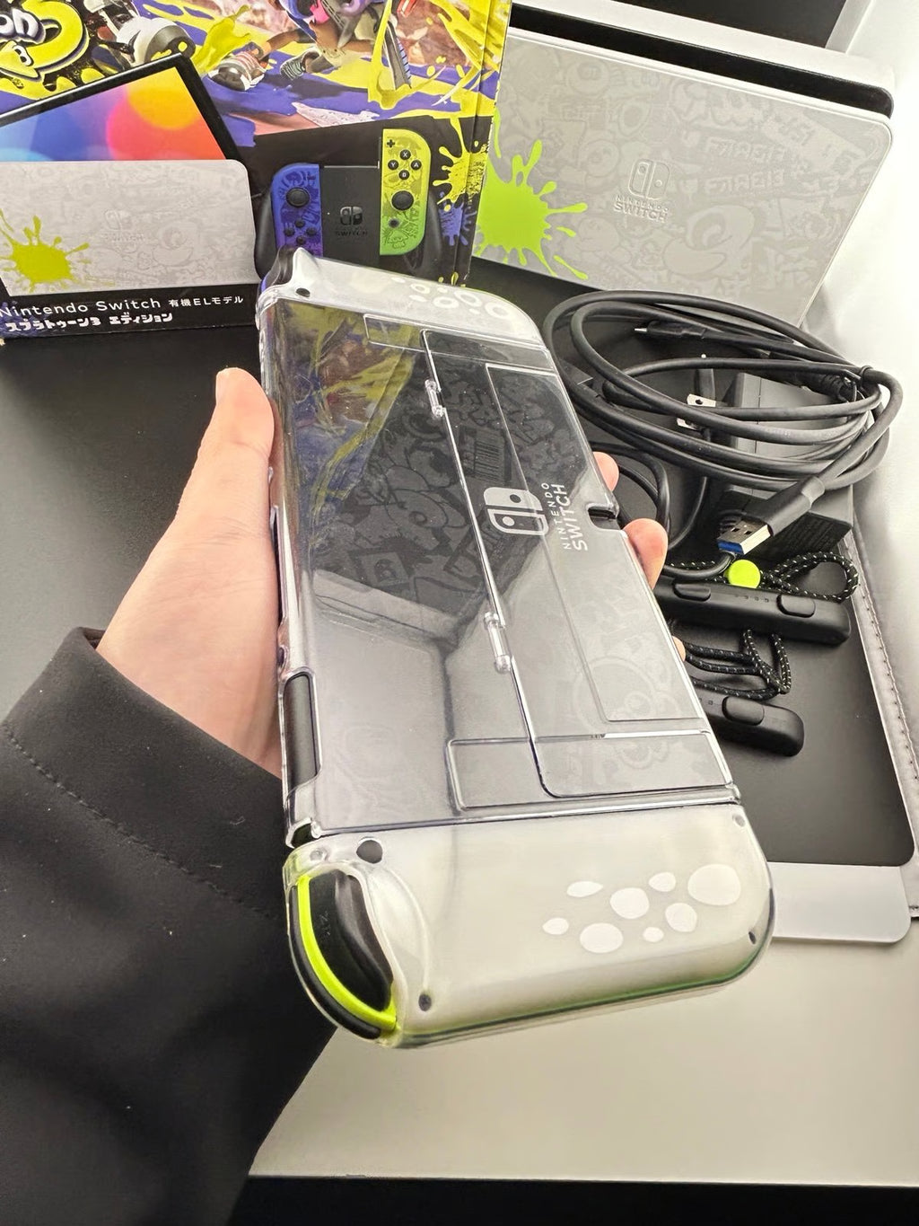 Switch OLED Splatoon edition [MINT] bundle with 512gb sd card preloaded 5D53