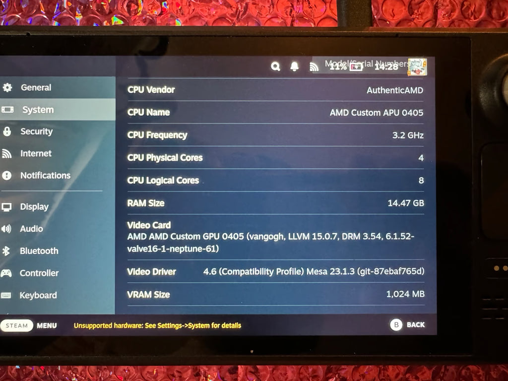 Steam Deck EV2 Prototype 512gb RARE 9U76