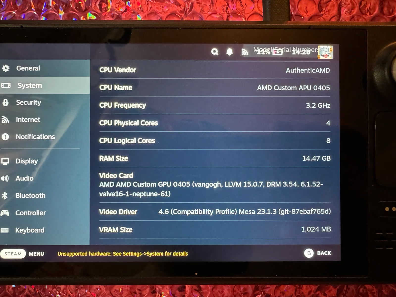 Steam Deck EV2 Prototype 512gb RARE 9U76