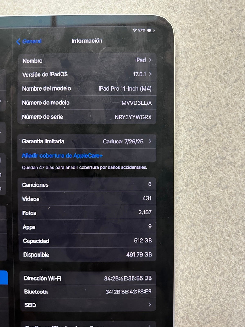 iPad Pro de 11 inch 256 G 5Y25