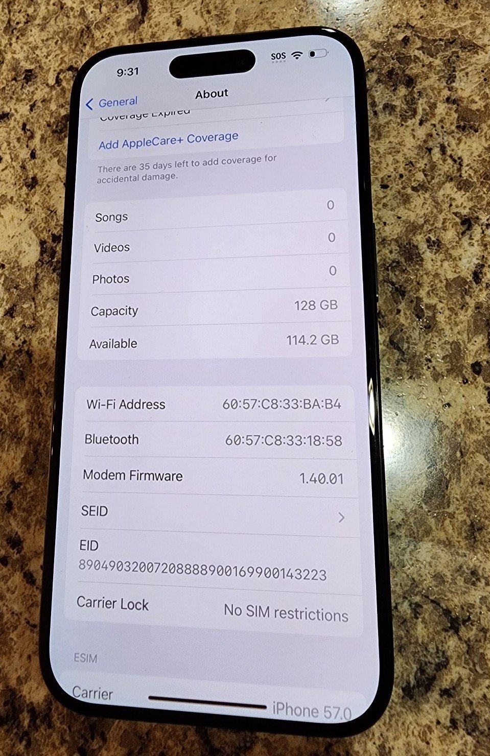 Apple iPhone 15 Pro - 128 GB - Blue Titanium Excellent Unlocked 5B16