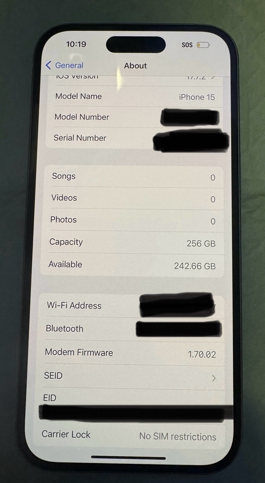 Apple iPhone 15 UNLOCKED 3Y23
