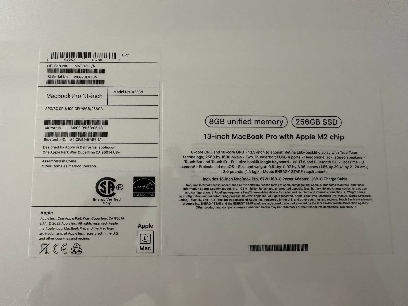 13鈥?MacBook Pro 2022 w/M2 chip 7L52