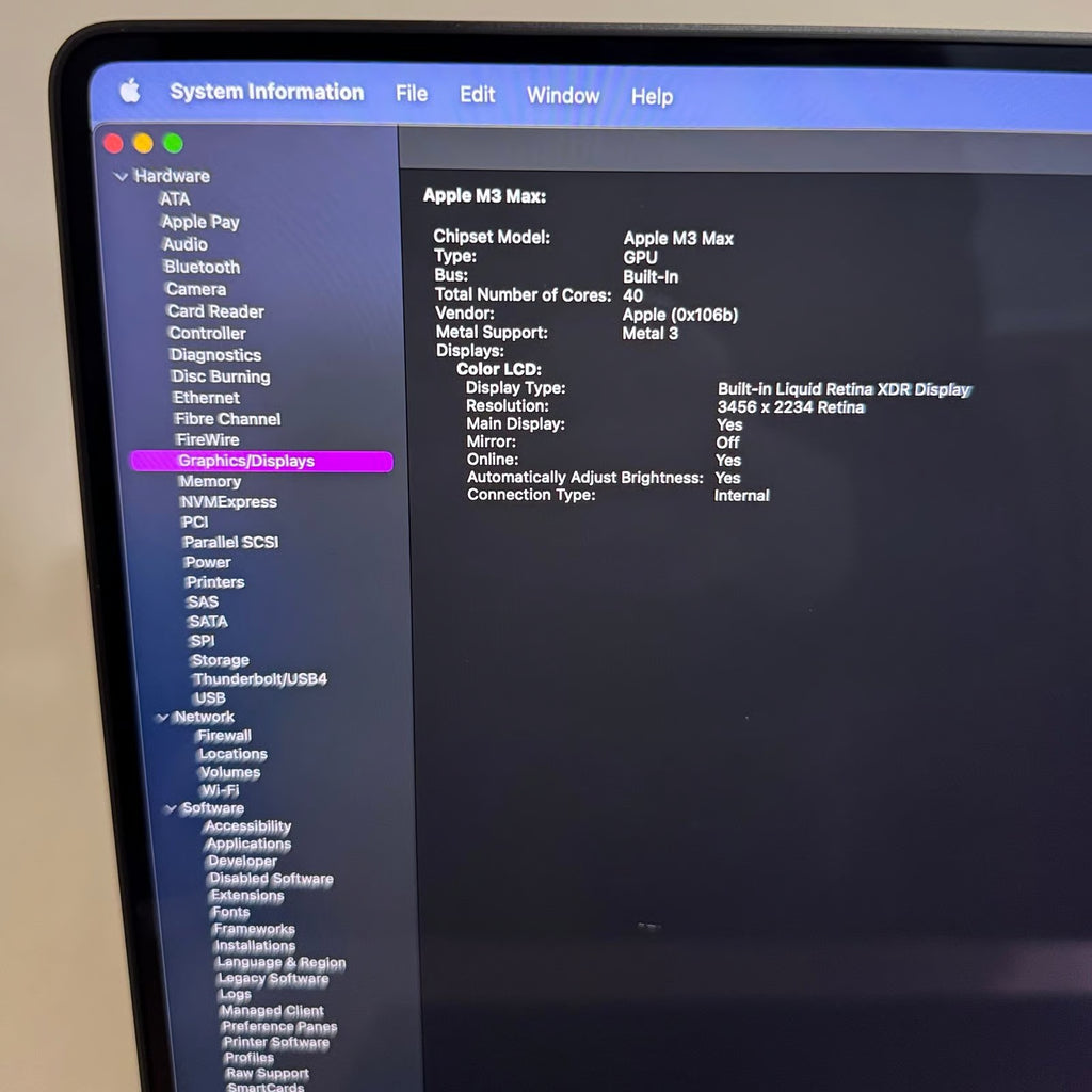 MacBook Pro M3 Max 16core 48gb Memory 9K32