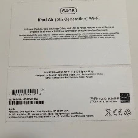 Apple iPad Air 5th Generation 64 GB in Space Gray 6Z13