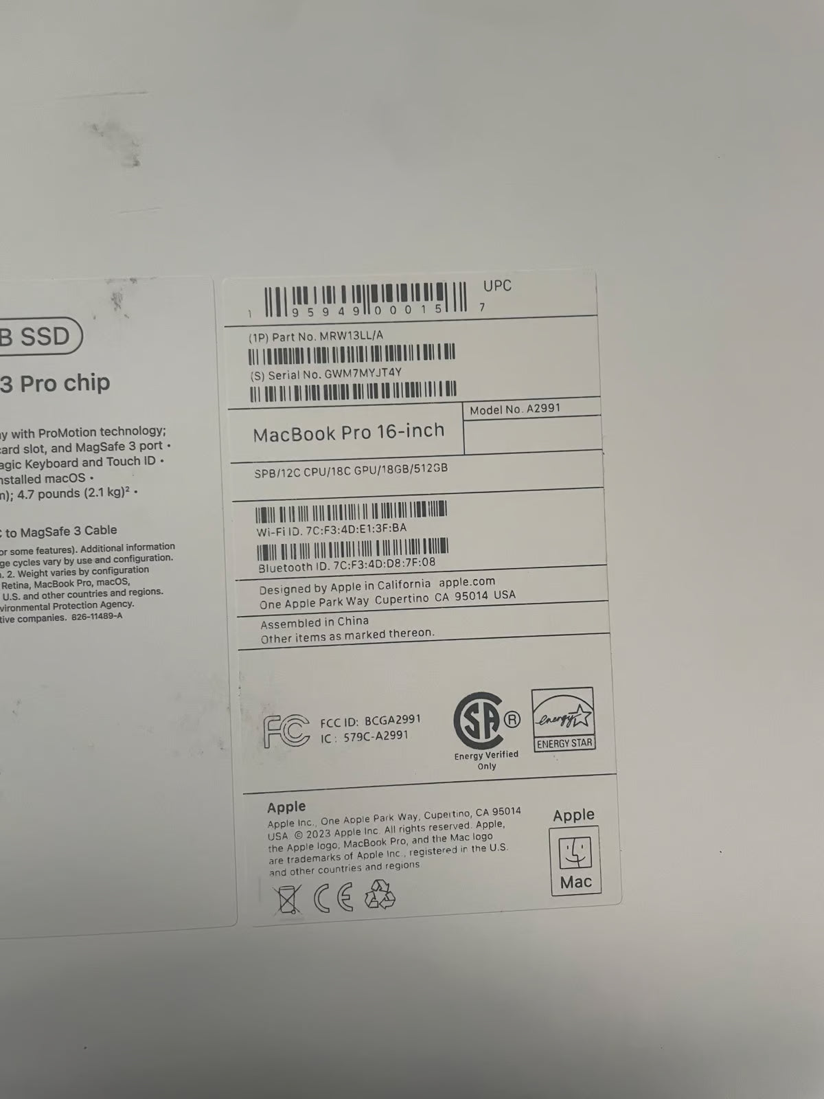 Brand New Sealed Apple MacBook Pro M3 Pro chip 3A65
