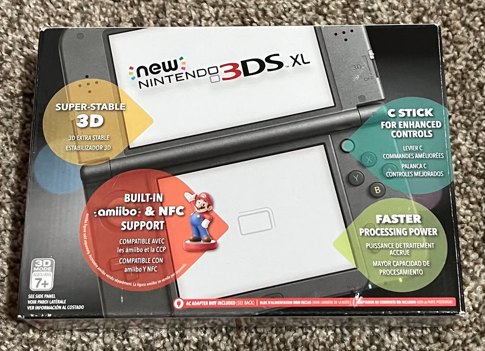 New Nintendo 3DS XL Handheld Gaming System - Black COMPLETE CIB Open Box RARE