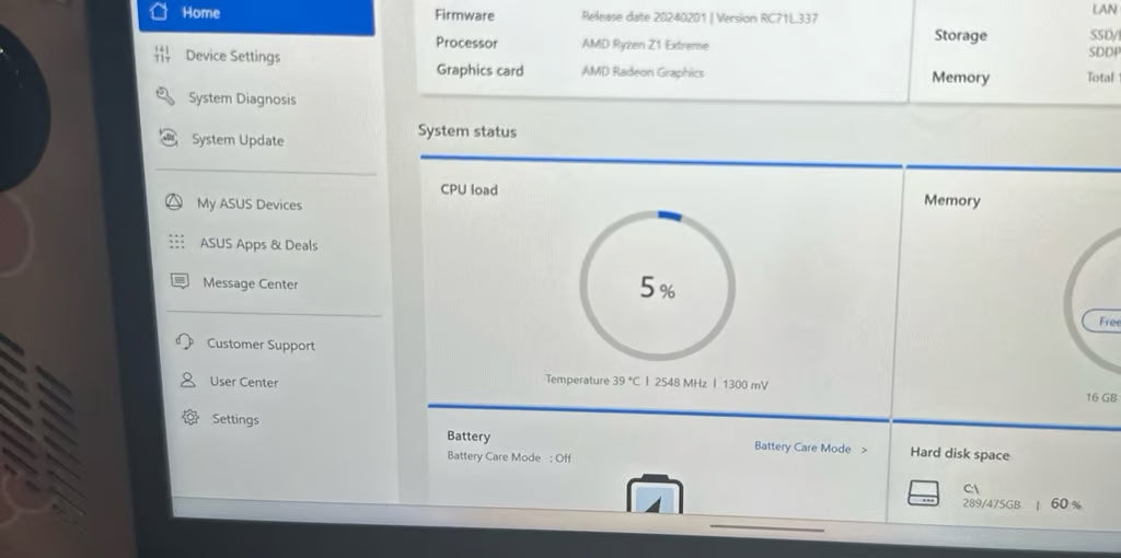 ASUS rog ally z1 extreme 1G22