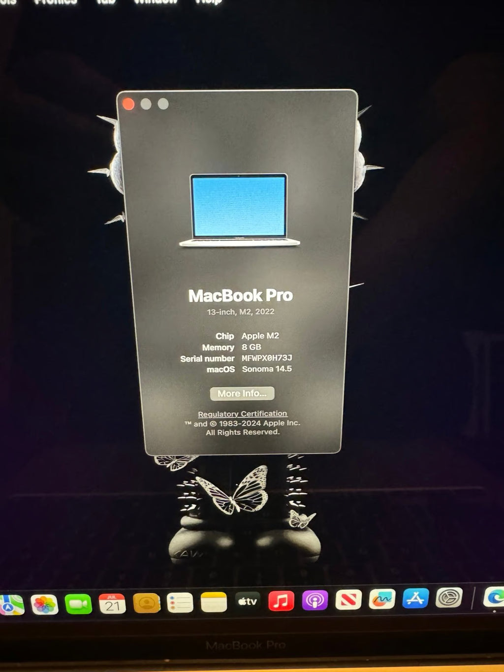 Apple Macbook Pro 13in.  M2 3.49 GHz  256GB 2M11