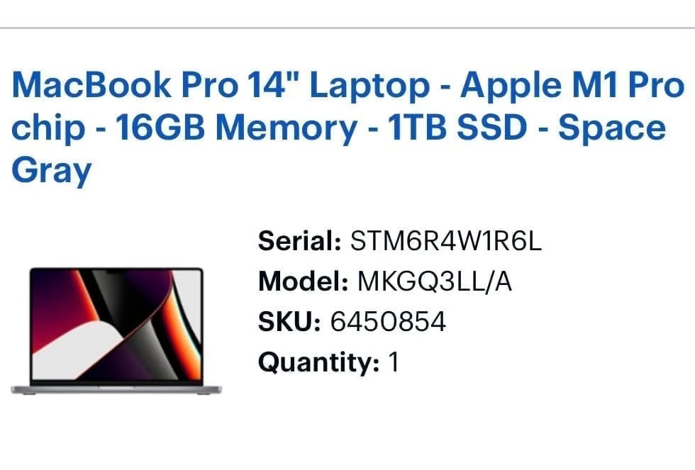MacBook Pro 14 M1 Pro 16GB 1TB SSD 3T81