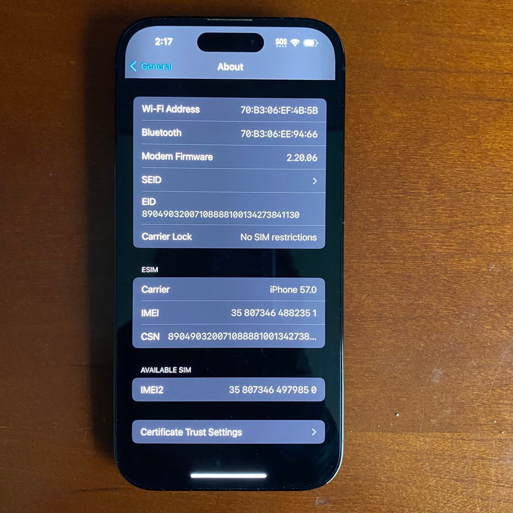 Apple iPhone 14 Pro 128 GB in Space Black Unlocked 8Z89