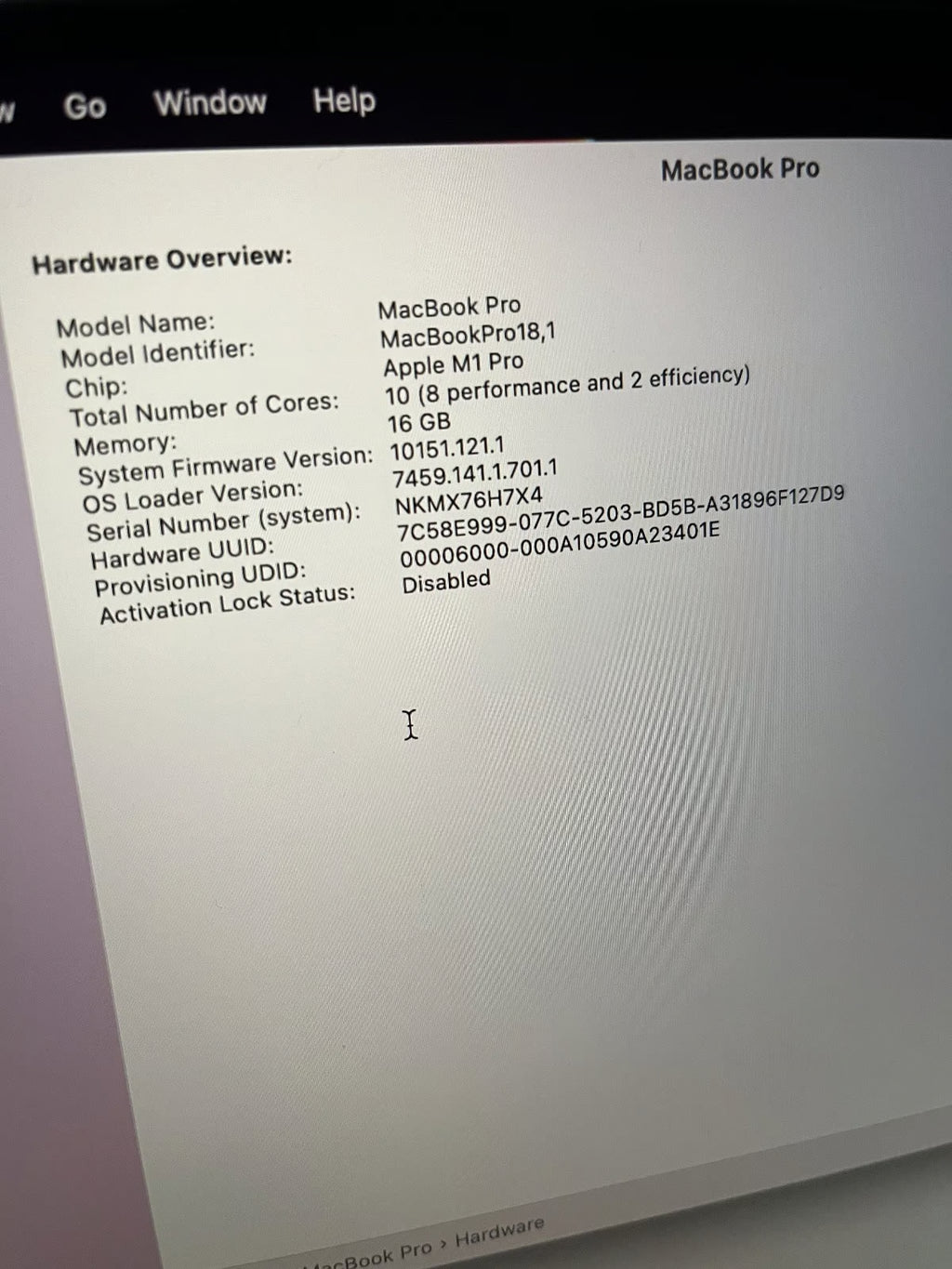 MacBook Pro 2021 16 inch 5R93