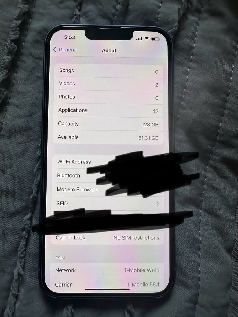 iPhone 14 Blue Unlocked 128GB 3U15