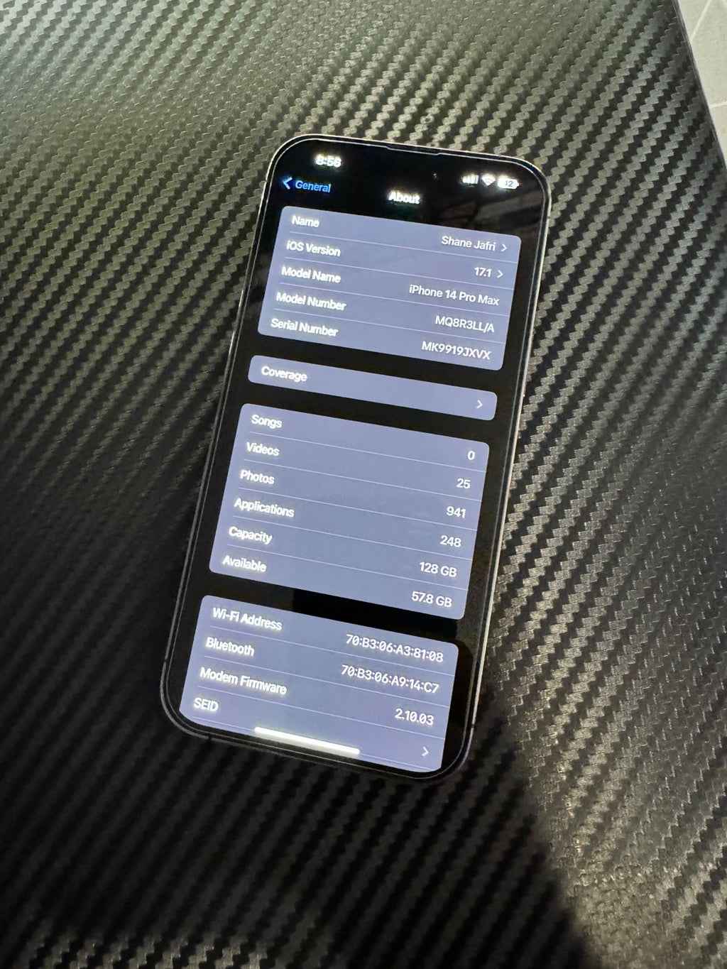 Apple iPhone 14 Pro Max 128 GB in Deep Purple for Unlocked 2E28