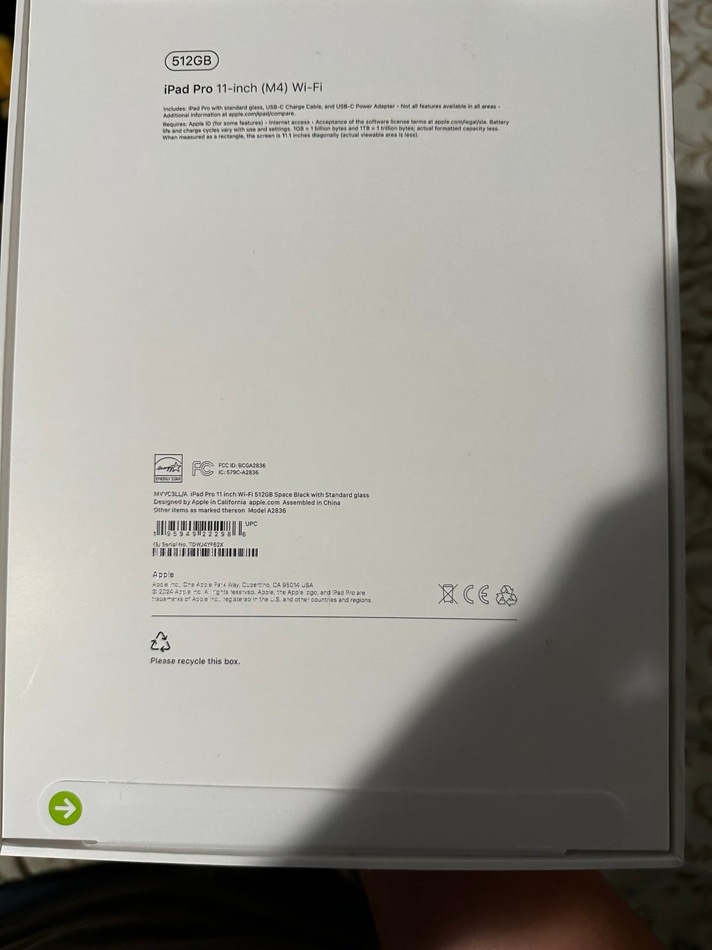 Apple iPad Pro 11 (m4) 5th Generation 512GB space black 3E82