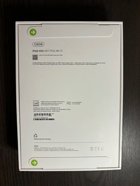 [BRAND NEW] iPad Mini (A17 Pro) 128GB Wi-Fi Space Gray 3R81