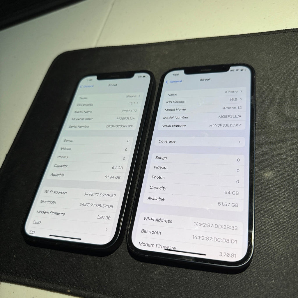 (x2) Apple iPhone 12 64GB AT&T & Cricket (Black) 1Z31