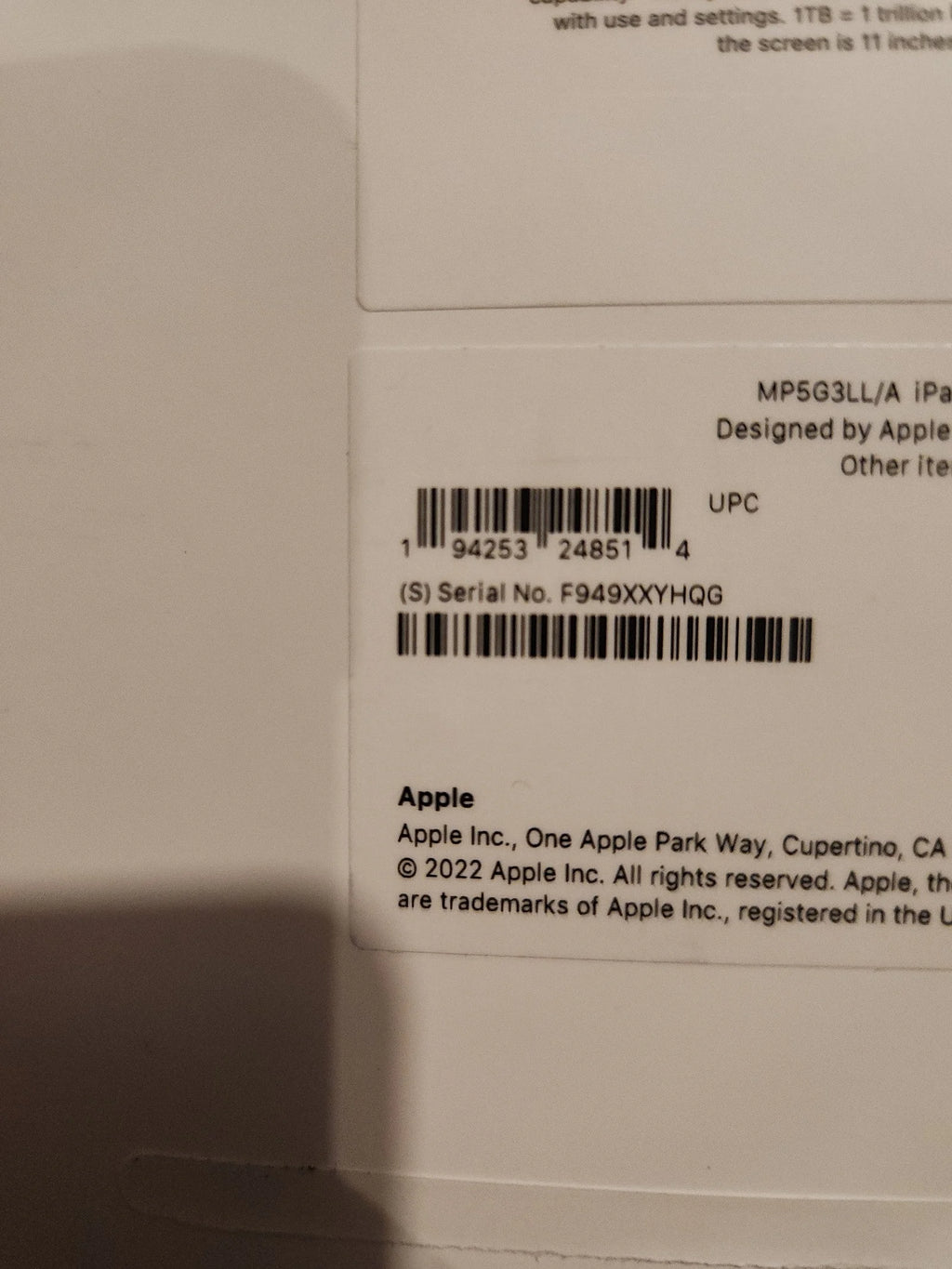 Apple iPad Pro 11in 4th Generation 2 TB 6Q83