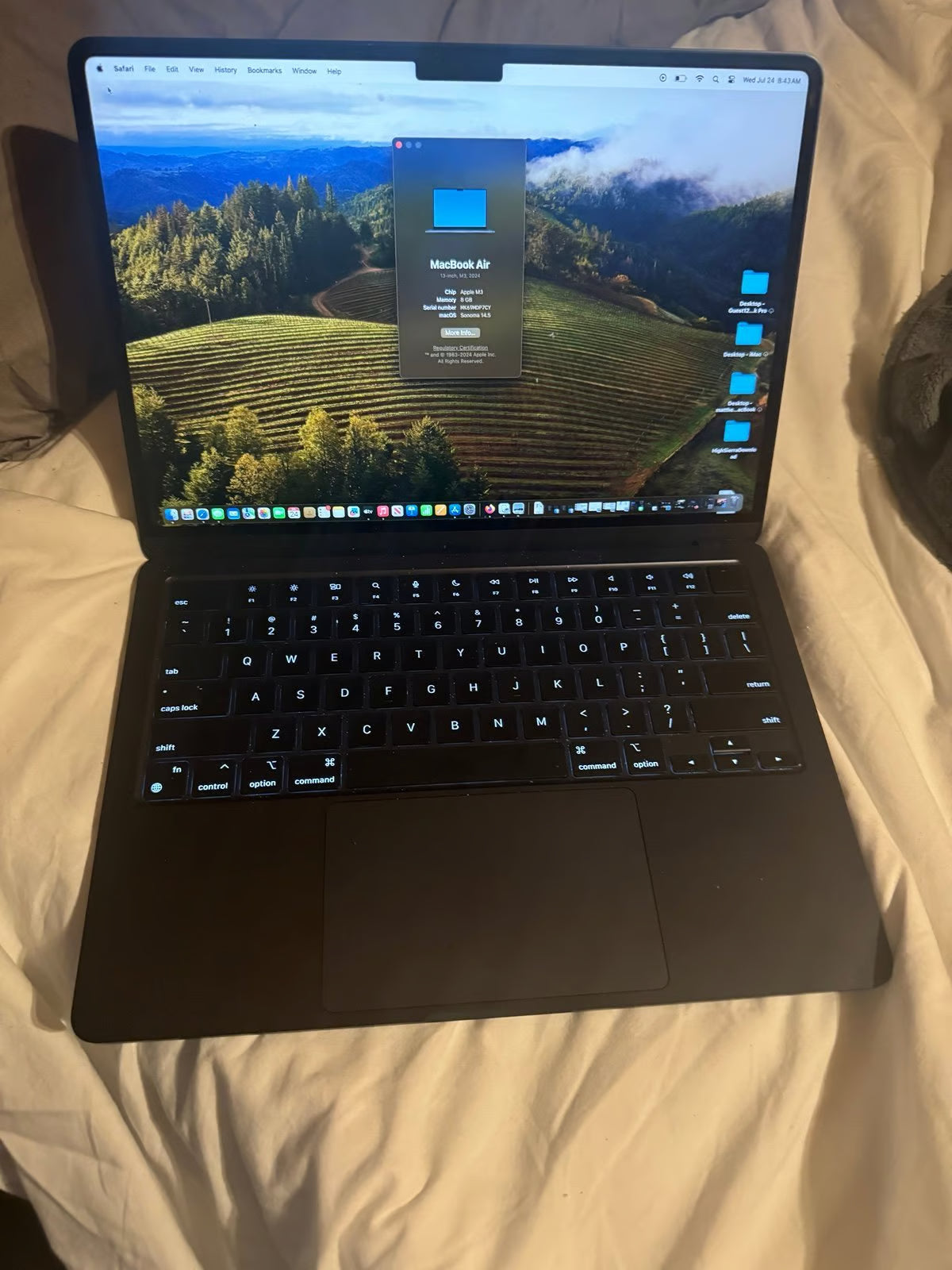 m3 MacBook Air 13 8GB 256SSD blue 2024 1M18