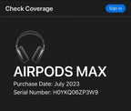 Apple Airpods Max Headphones with smart case 2H19