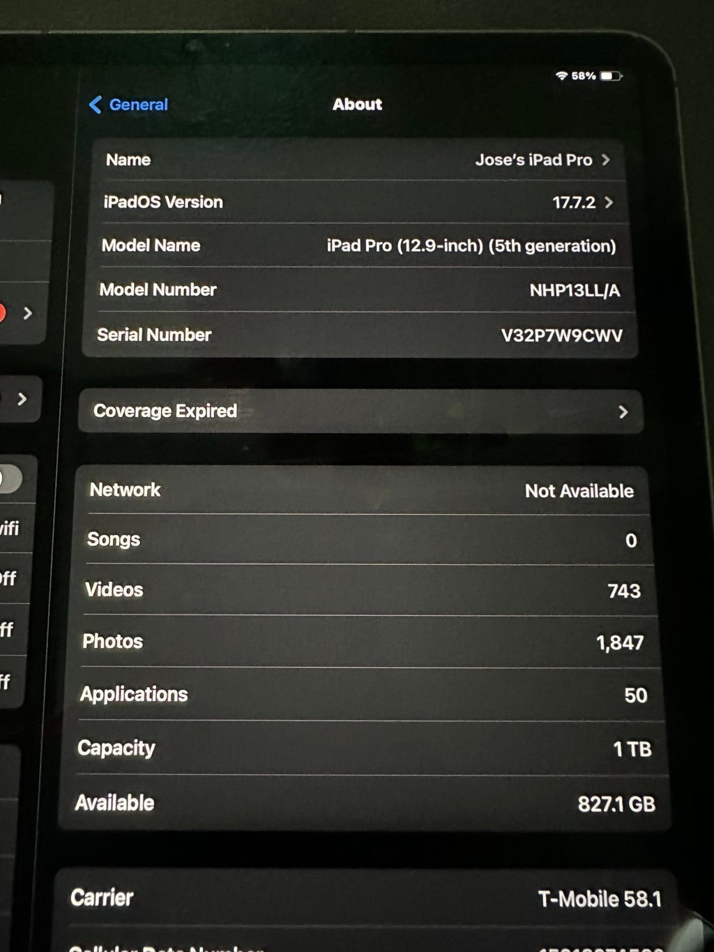 IPad Pro 5th Gen 12.9in/M1/1TB/Wi-Fi+5G/Pencil/Smart Folio/case 6S56