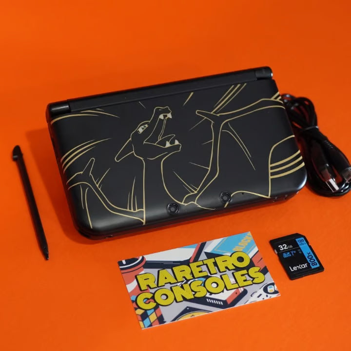 Nintendo 3DS XL Pok茅mon Center Charizard Edition W/ 32GB, Charger & 60+ Games