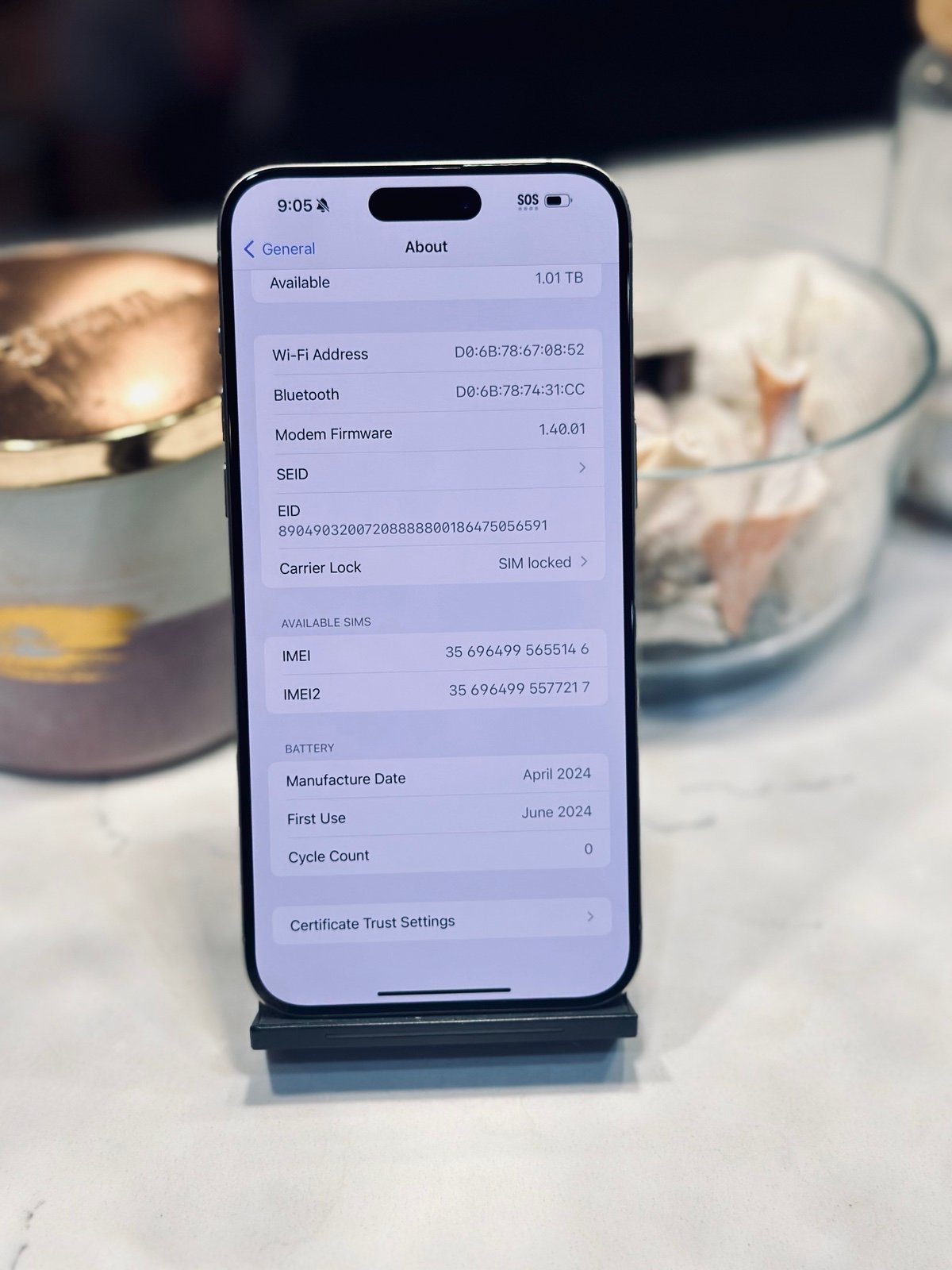 Apple iPhone 15 Pro Max 1TB AT&T/ Cricket Titanium Silver 7Z61
