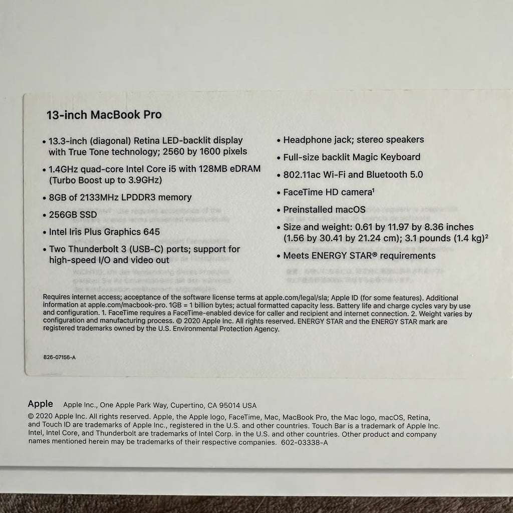 MacBook Pro 13 inch 256GB Space Grey 8S26