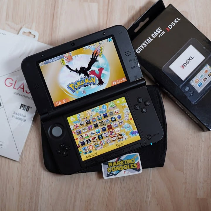 Nintendo 3DS XL Pokemon X Y Premium Gold W/ 32GB SD, Charger & Games