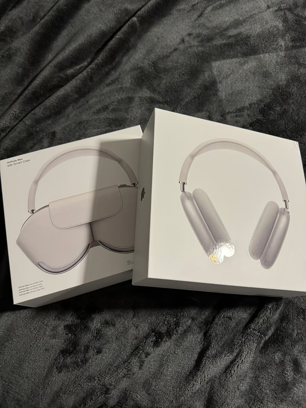 Silver AirPods Max with case 5J56