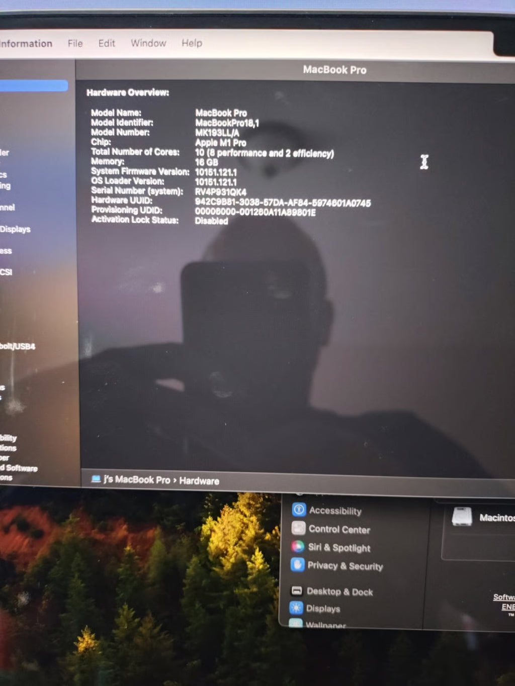 Apple Macbook Pro 16in.  M1 Pro 3.2 GHz  1TB SSD 6T33