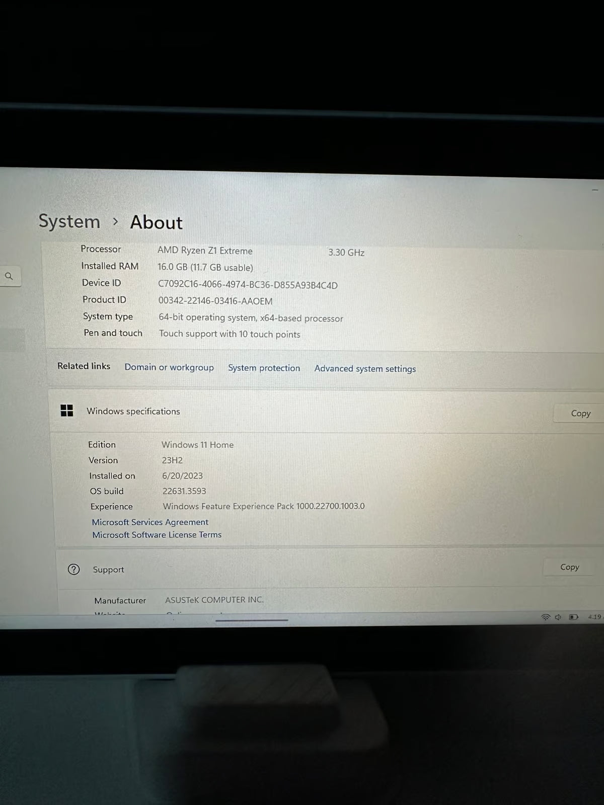 ASUS rog ally z1 extreme 1B26