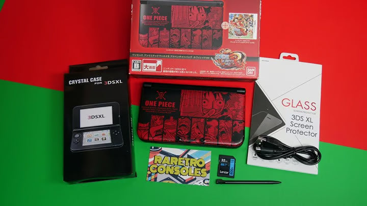 Nintendo 3DS XL One Piece: Unlimited World W/ Box, Charger, Stylus, 60+ Games