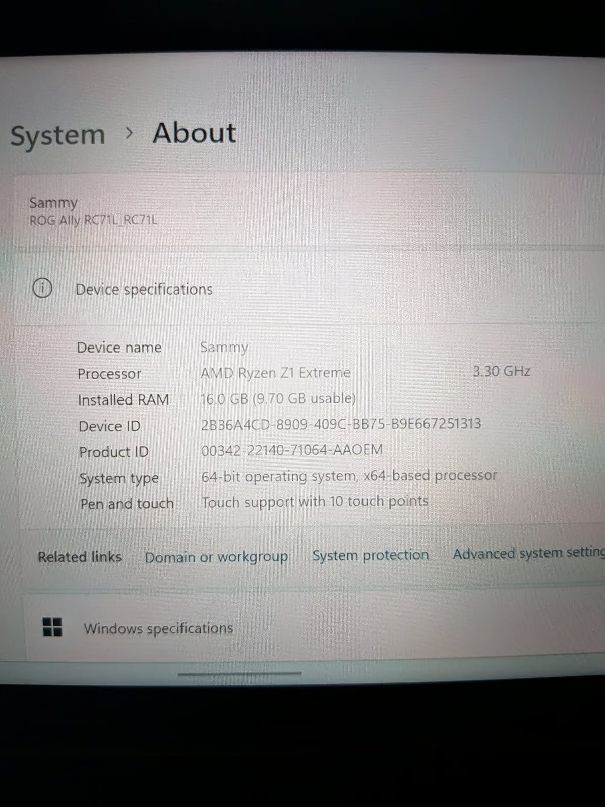 ASUS ROG Ally Z1 Extreme 1TB 9Y98