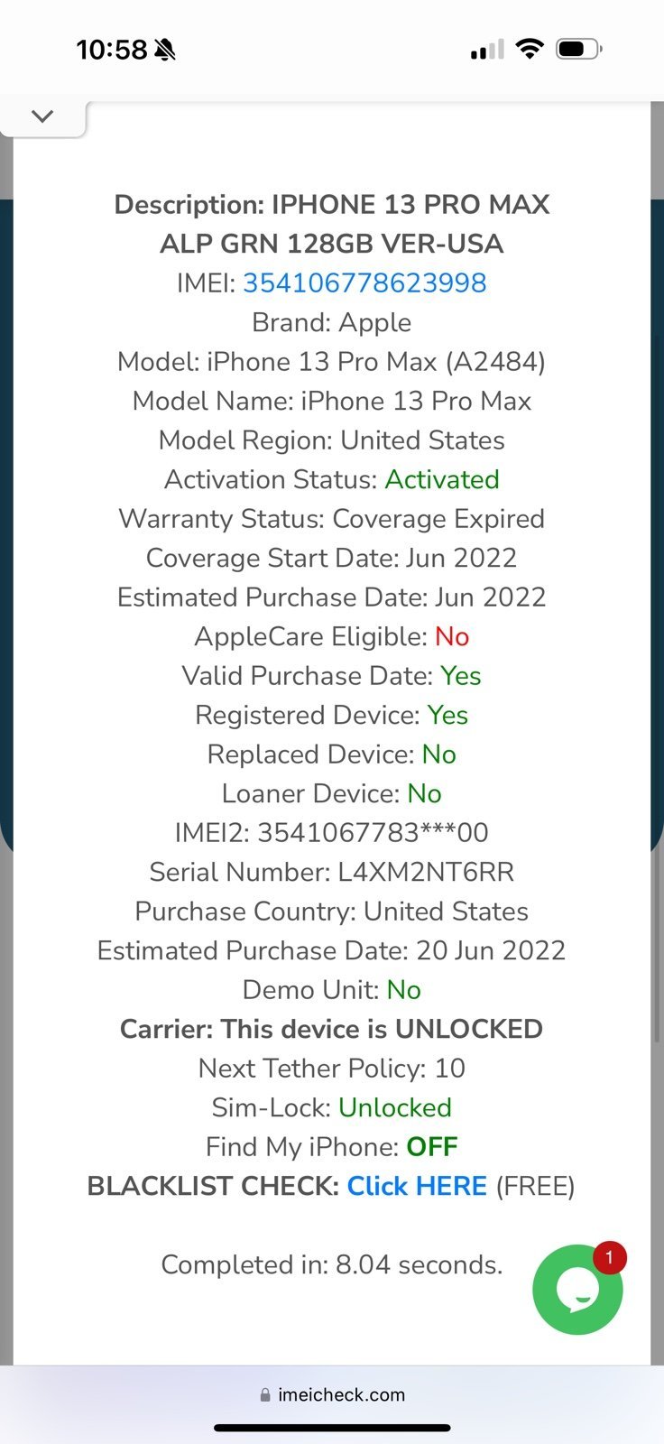 iphone 13 pro max phone unlocked with box charger and case 6R25