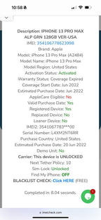 iphone 13 pro max phone unlocked with box charger and case 6R25