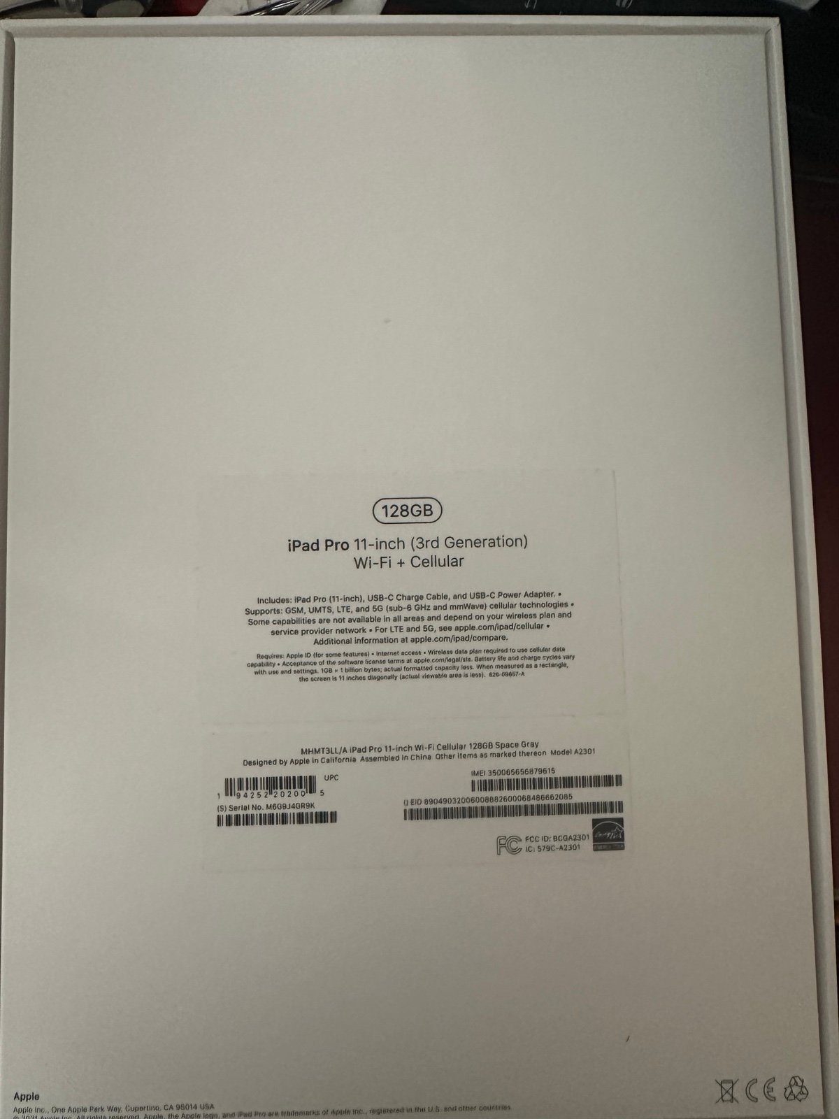 IPad Pro 11 inch 3rd generation 5g unlocked 3M97