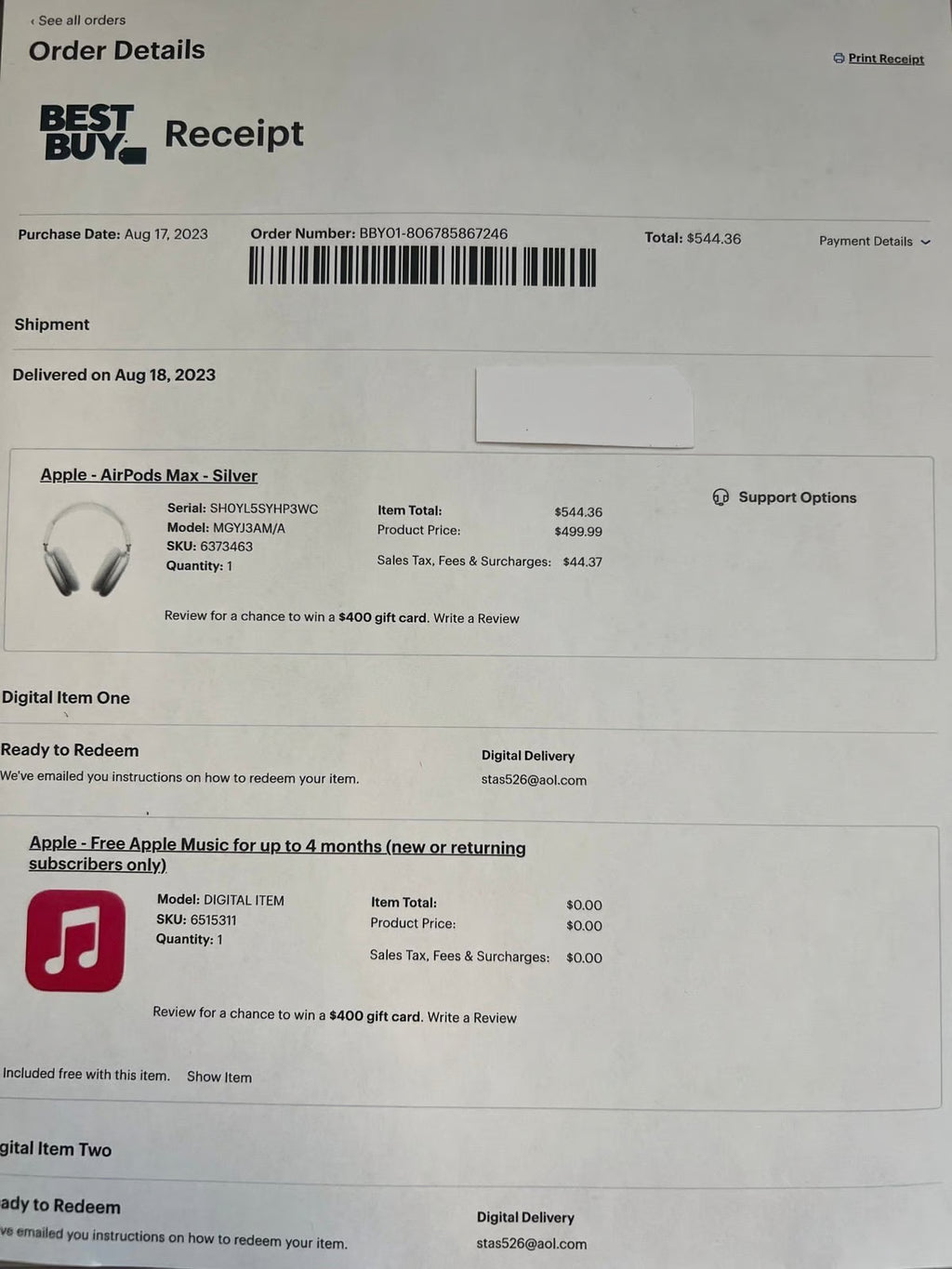 Apple AirPods Max sikver with three cases 8A16