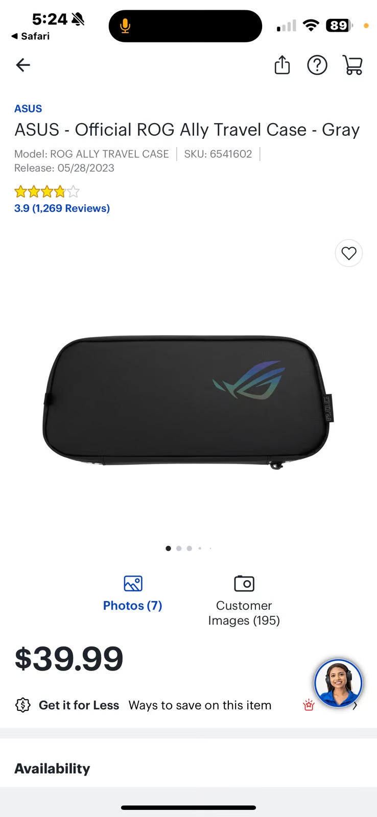 ASUS ROG Ally 7"" 8R25