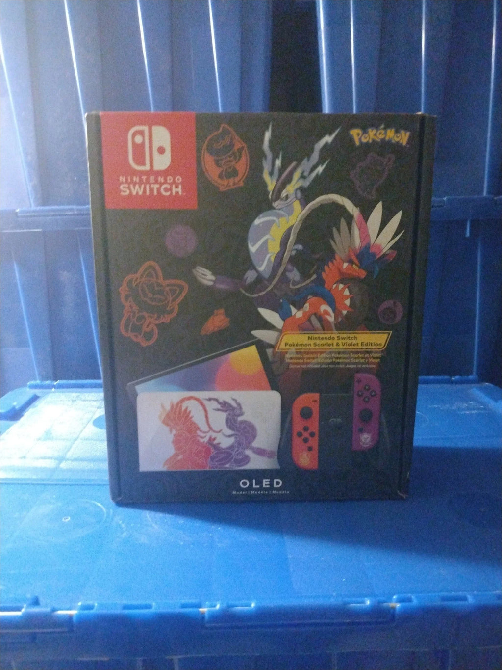 (NEW) NINTENDO SWITCH OLED POKEMON SCARLET & VIOLET EDITION + 6 BOOSTER PACKS 5V31