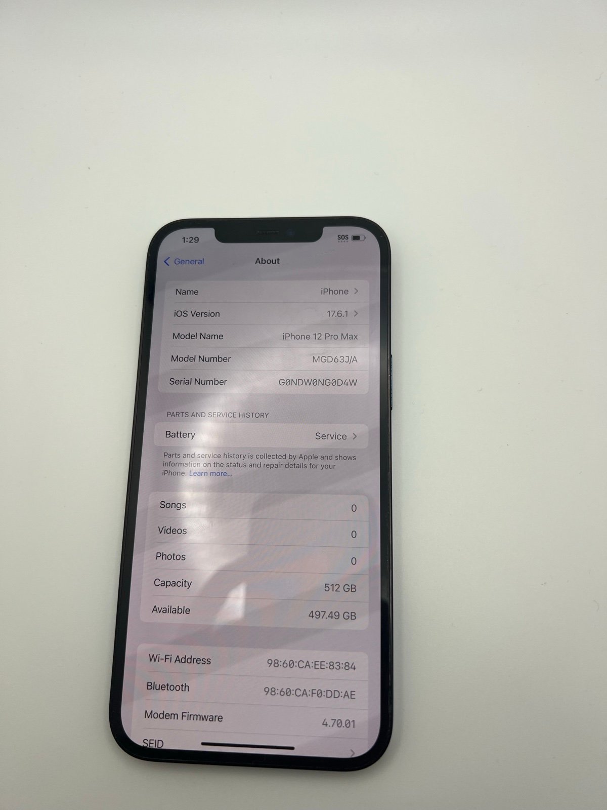 Apple iPhone 12 Pro Max 512 GB Pacific Blue Unlocked 6D65