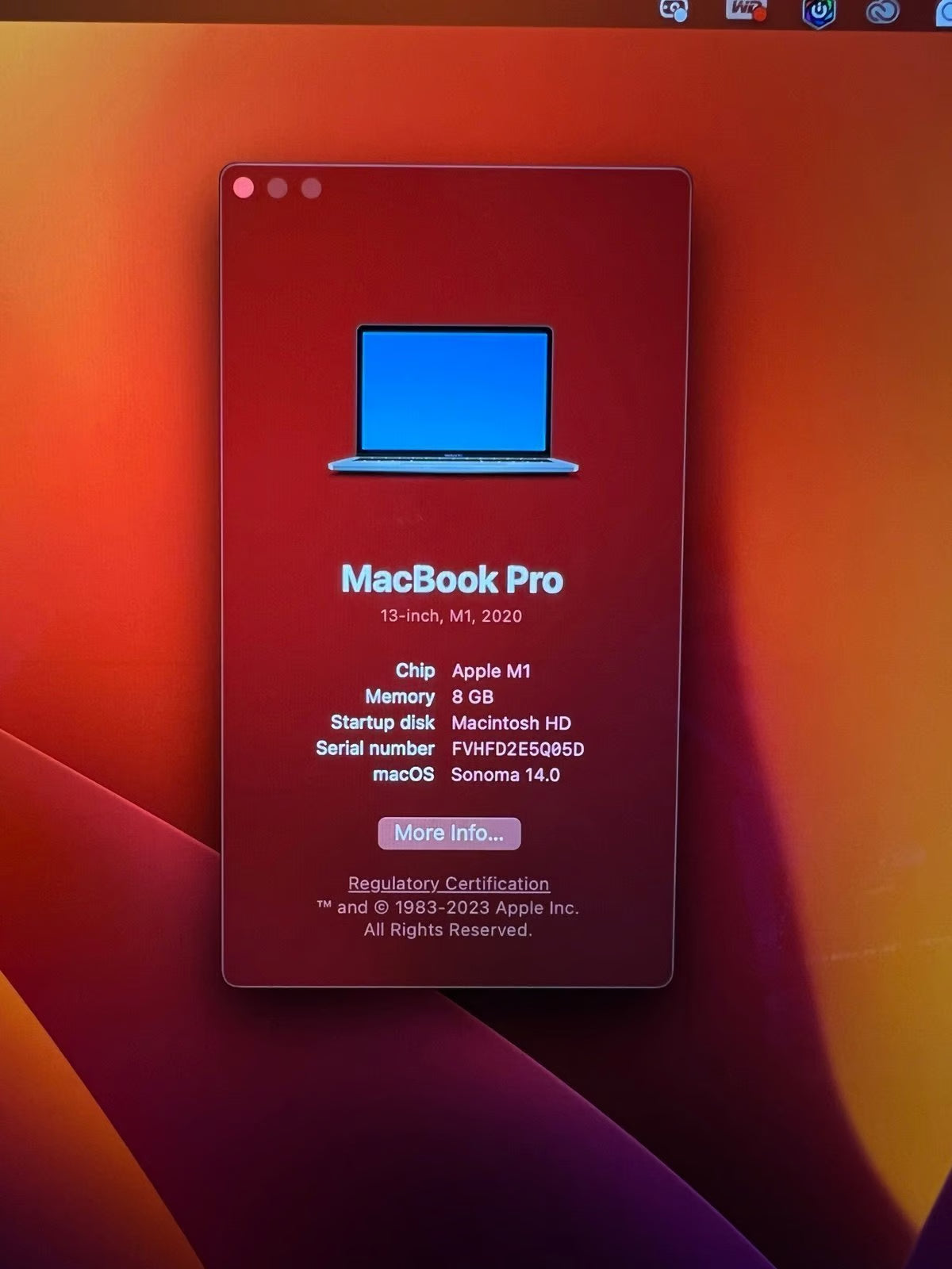 Late 2020 MacBook Pro M1 Chip 6O37